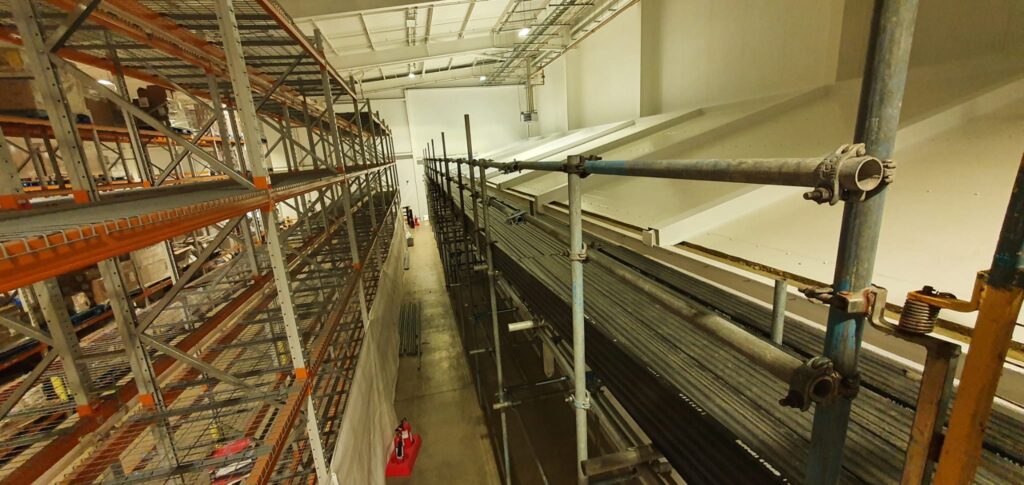 scaffolding inside of the food warehouse in Lincolnshire - image 3