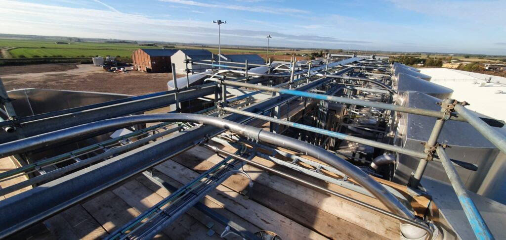 scaffolding on commercial building for pipework installation -image 10