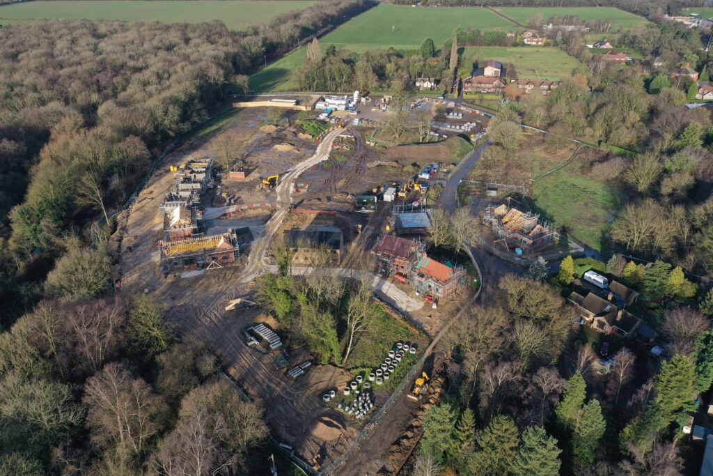 sky view of construction site in Lincoln