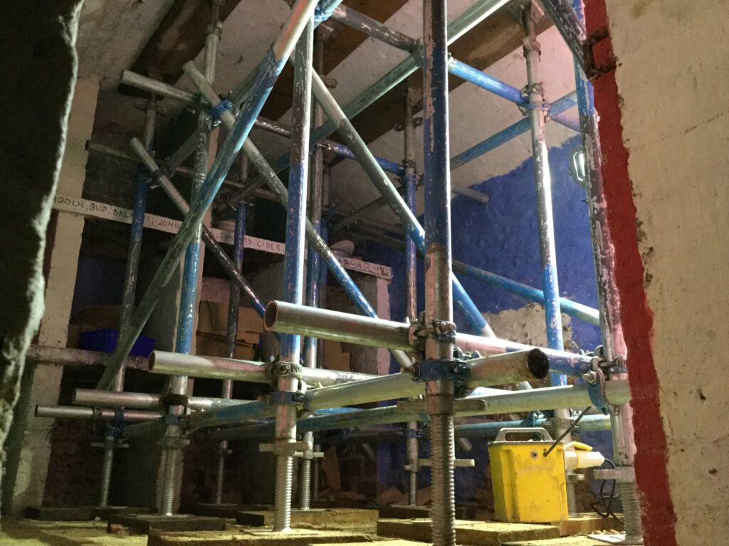 scaffolding inside of Sudbrook house in Ancaster - image 2