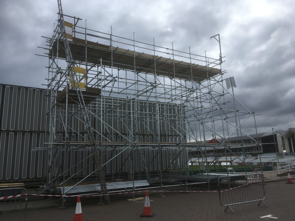 large recording tower made from scaffolding - image 3