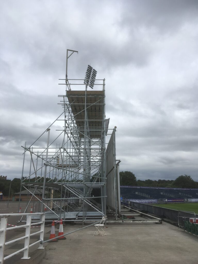large recording tower made from scaffolding - image 1