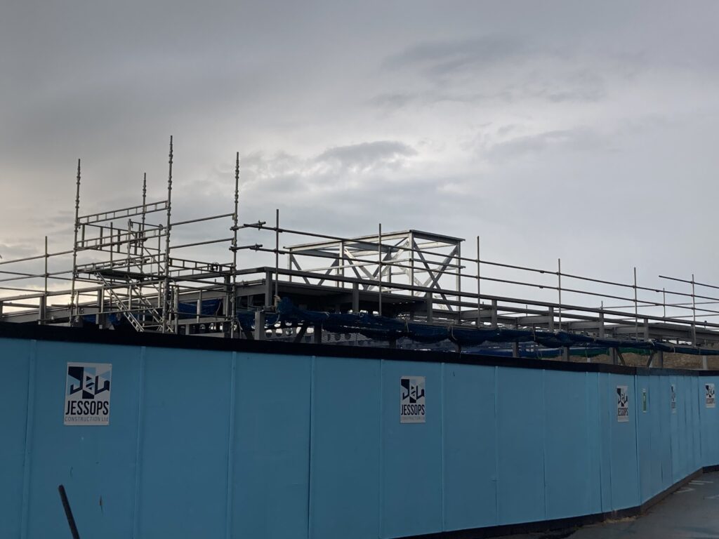 ALDI store in lincoln under construction surrounded by scaffolding