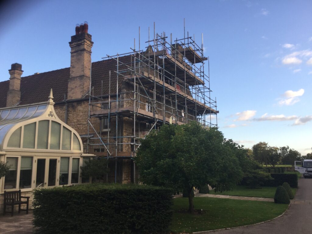 scaffolding on Cammeringham Manor