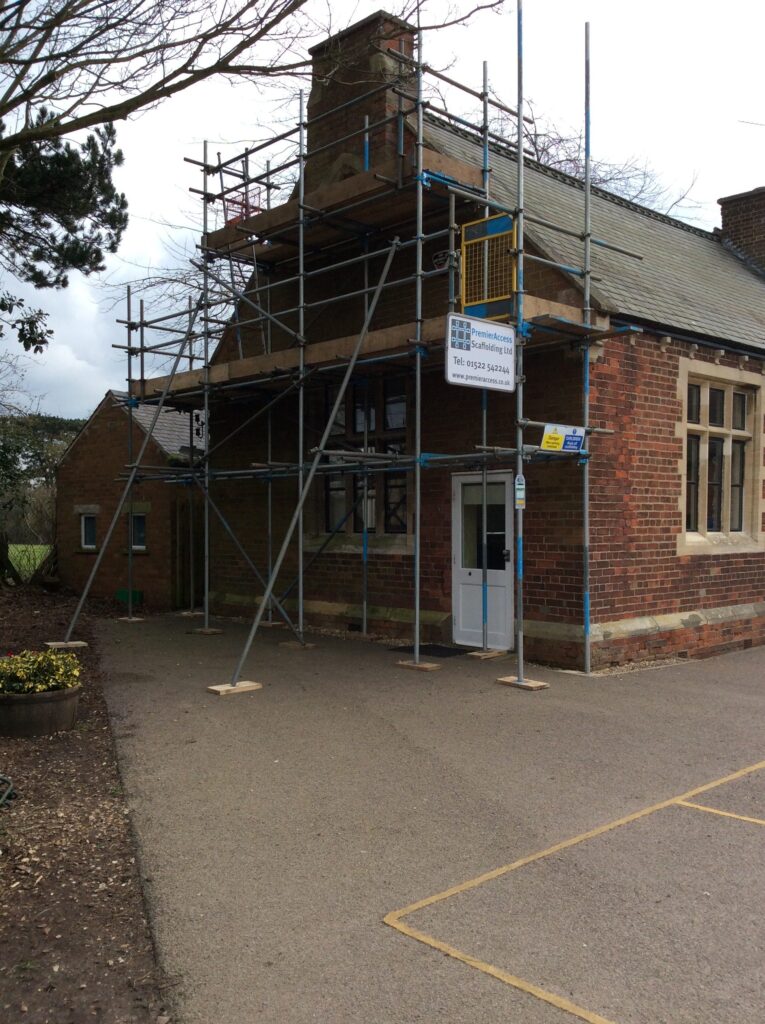 scaffolding on the side of a primary school in Lincoln - image 2
