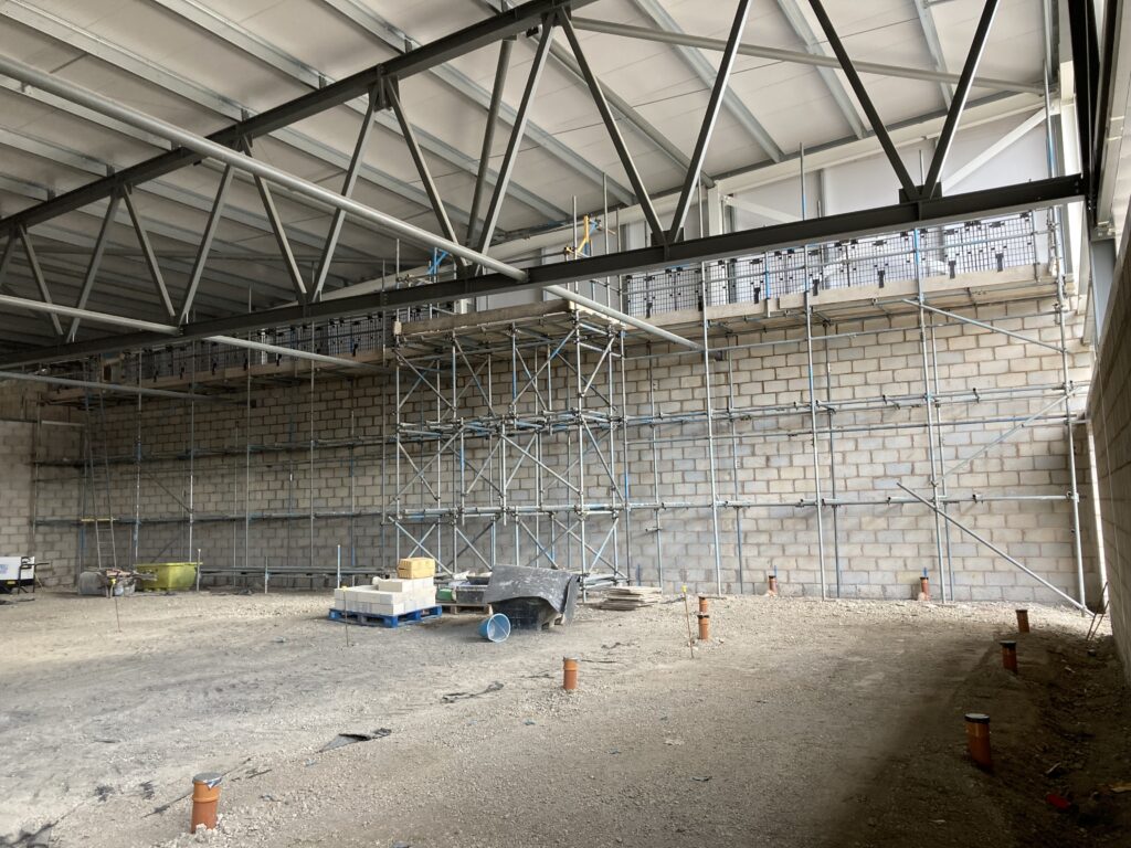 scaffolding along the back interior wall of a new ALDI store in lincoln - image 2