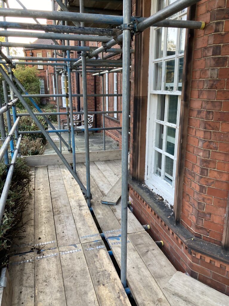 scaffolding for The Lincoln Hospital on Nettleham Road