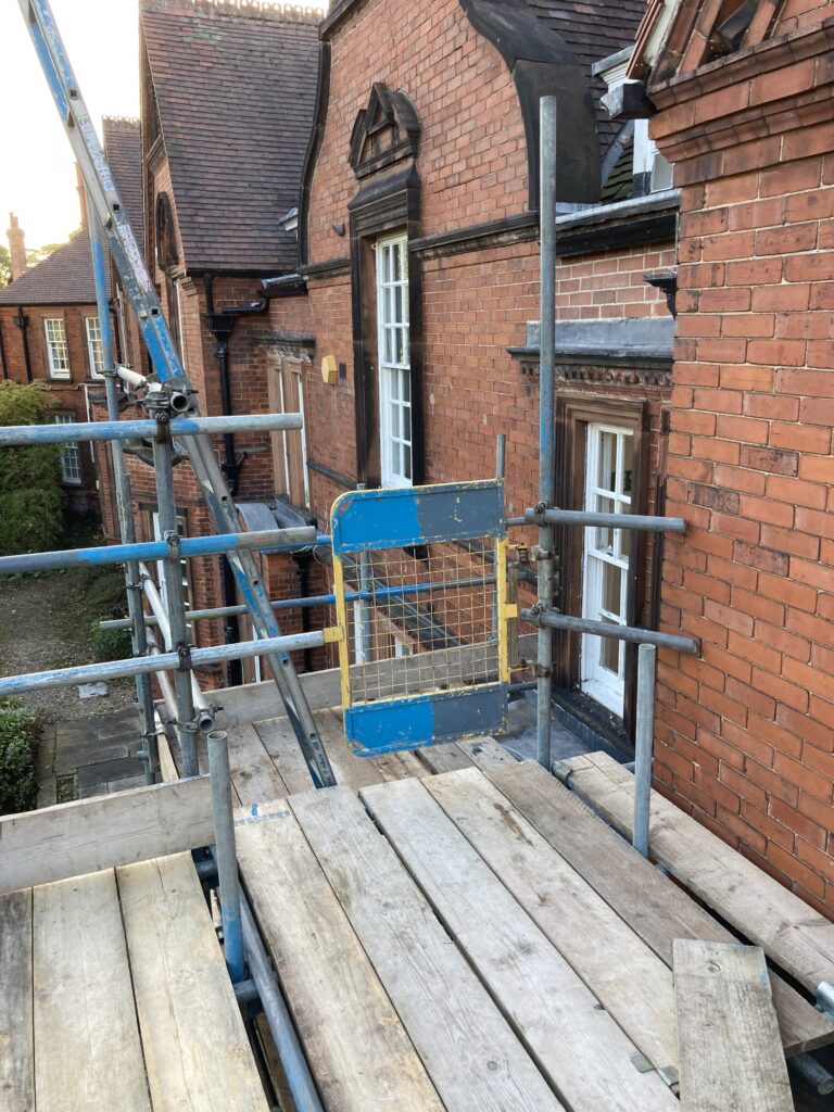 access point to scaffolding for The Lincoln Hospital on Nettleham Road
