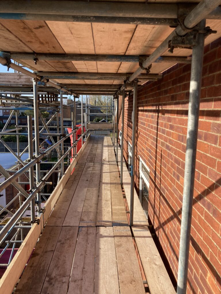 scaffolding on the side of a building