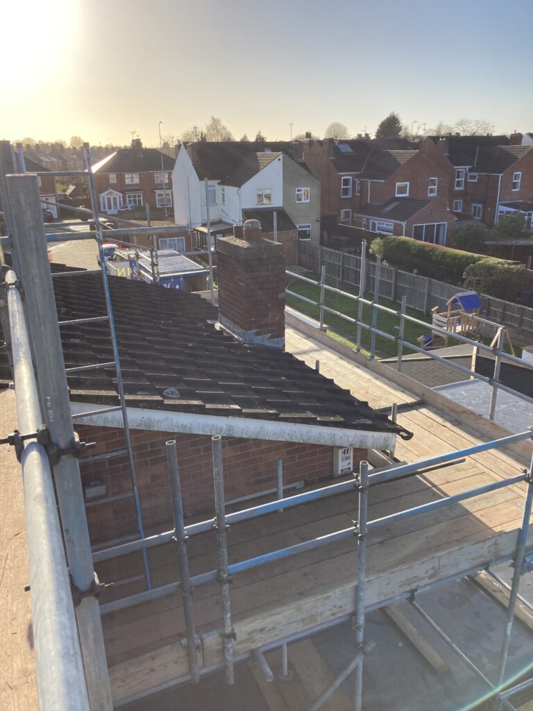 scaffolding for roof access to a building in Lincoln