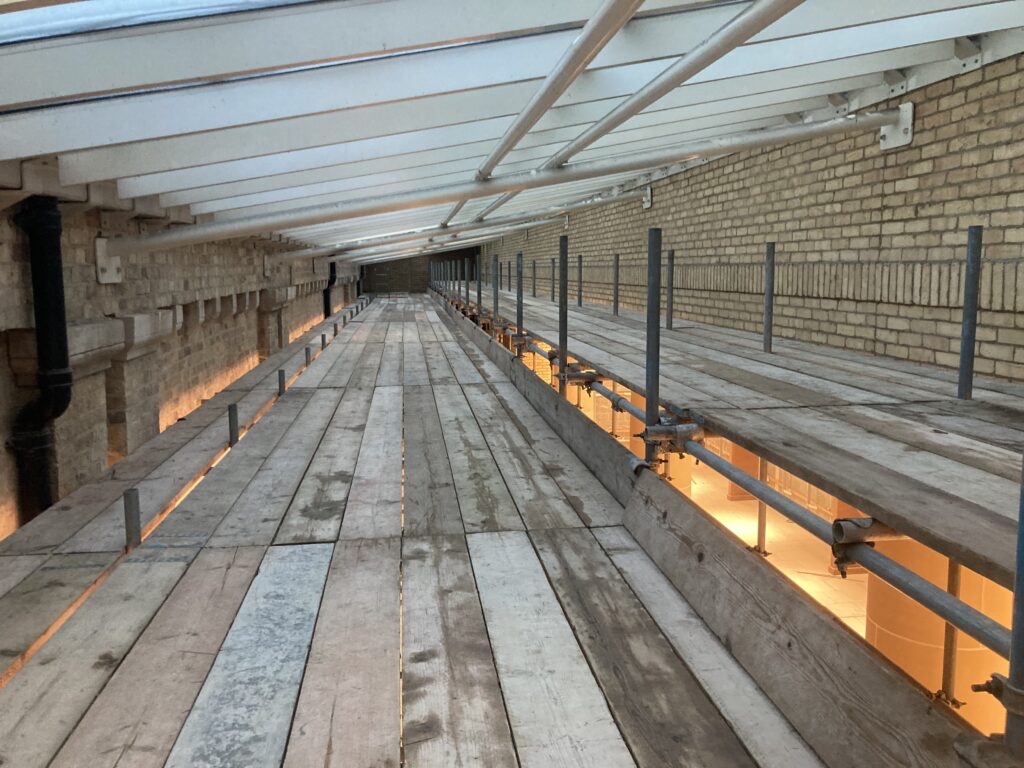 scaffolding inside of st marks station in Lincoln