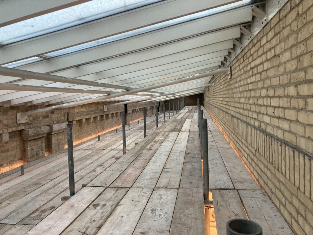 scaffolding inside of st marks station in Lincoln