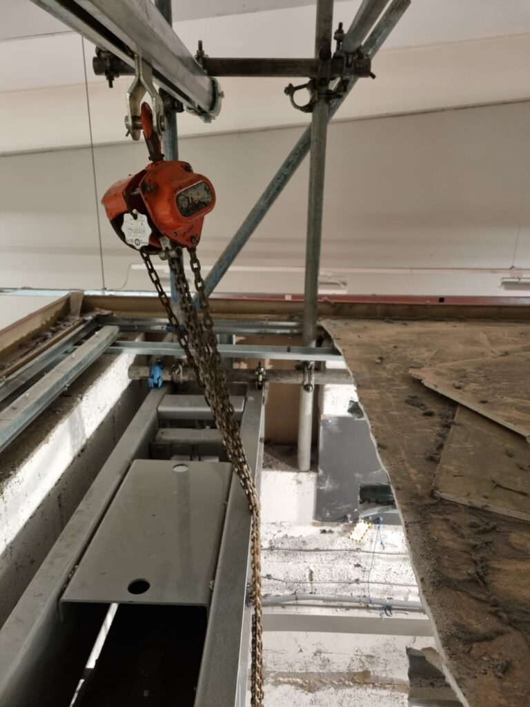 scaffolding inside of Tk maxx in Lincoln
