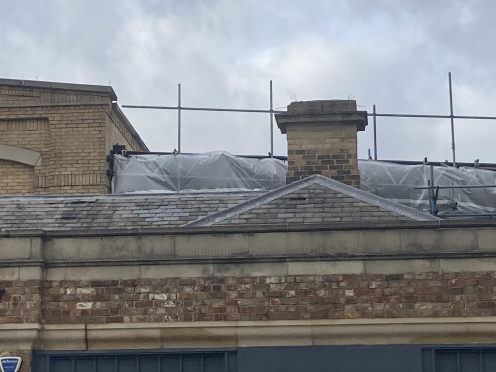 scaffolding at st marks station in Lincoln