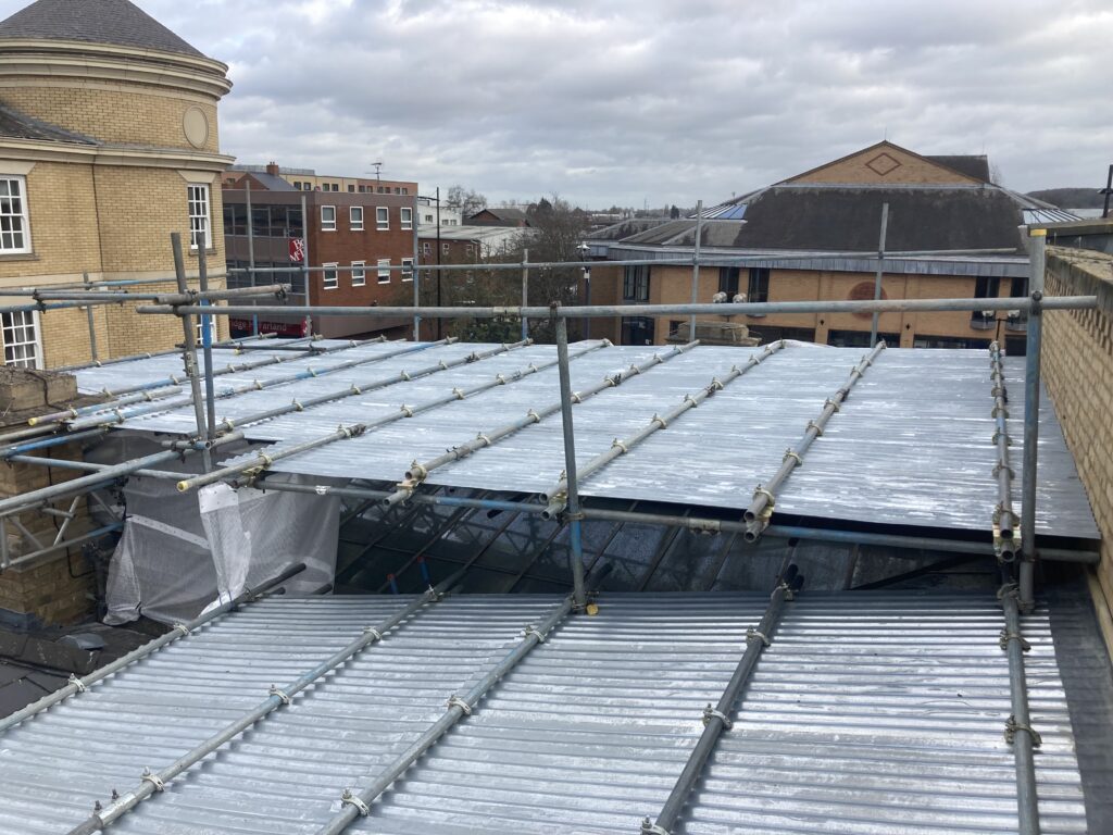 temporary roof at st marks station in Lincoln