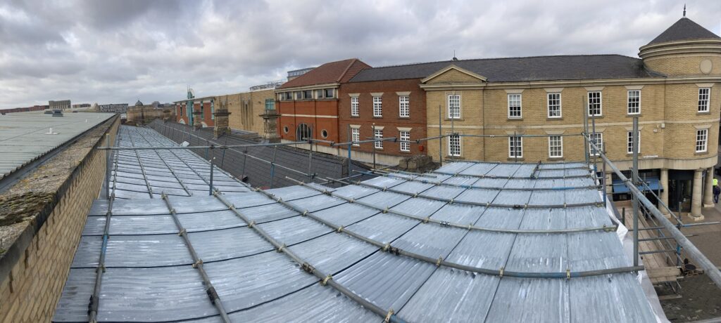 temporary roof at st marks station in Lincoln