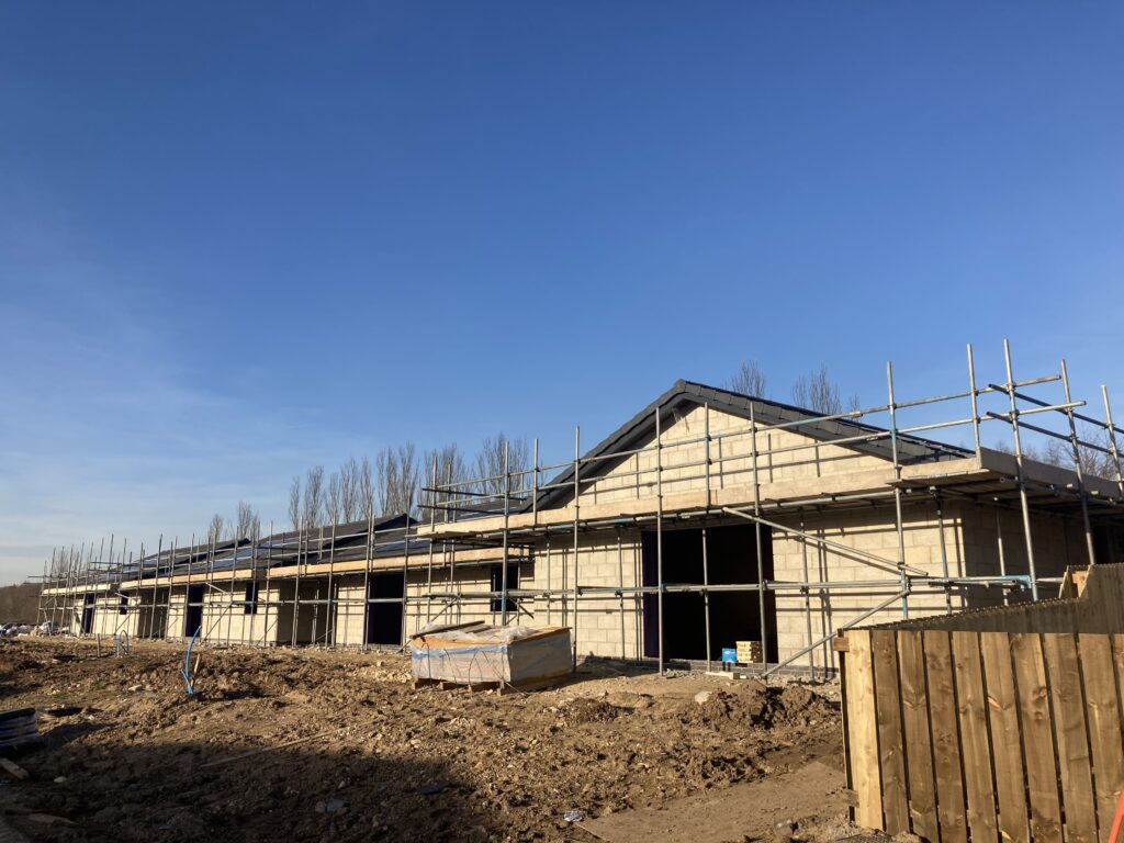 scaffolding for construction at a retirement village in Burton Waters