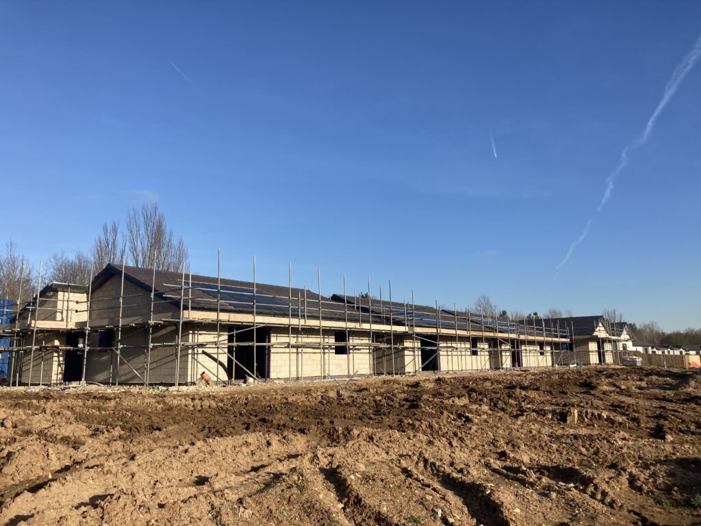 scaffolding for construction at a retirement village in Burton Waters