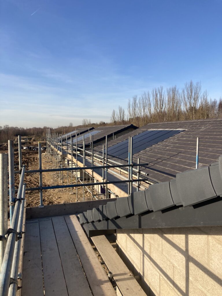 scaffolding for construction at a retirement village in Burton Waters