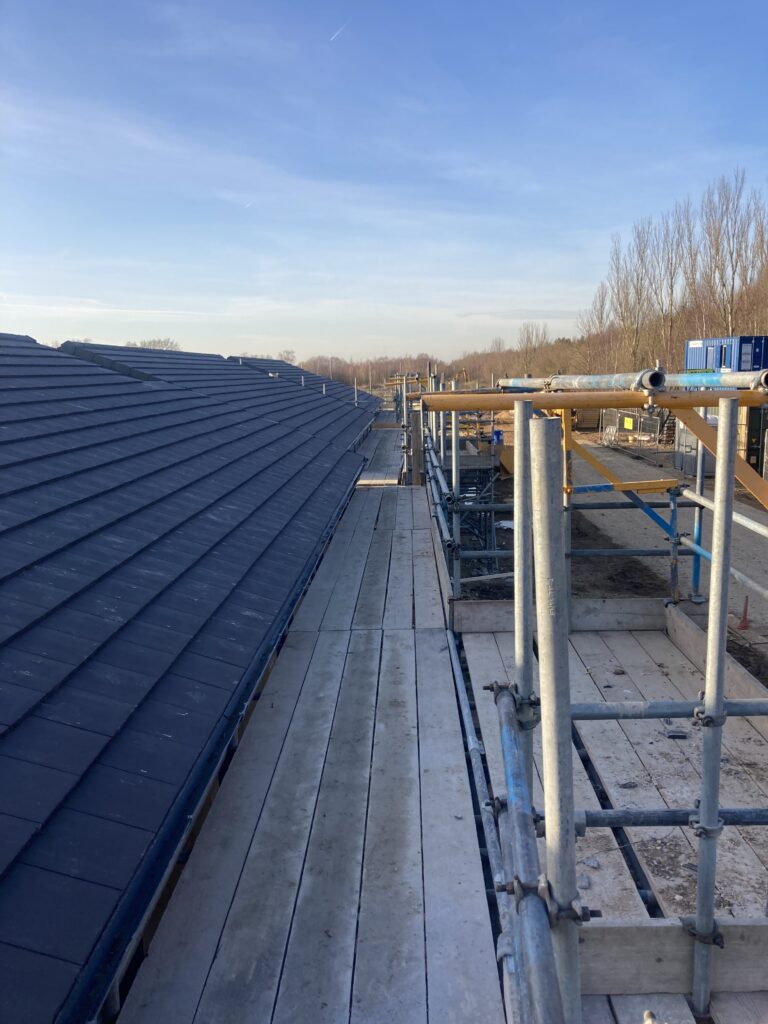 scaffolding for construction at a retirement village in Burton Waters