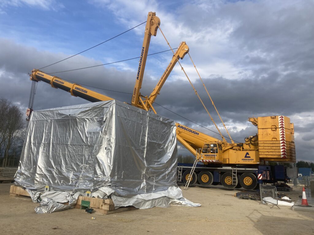 a crane on a construction site
