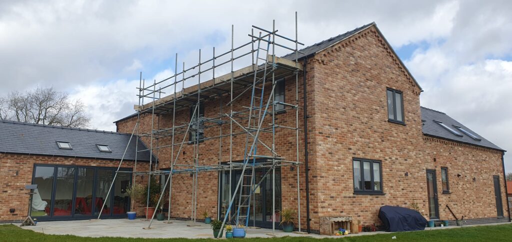 scaffolding for roof access on a house in Horncastle
