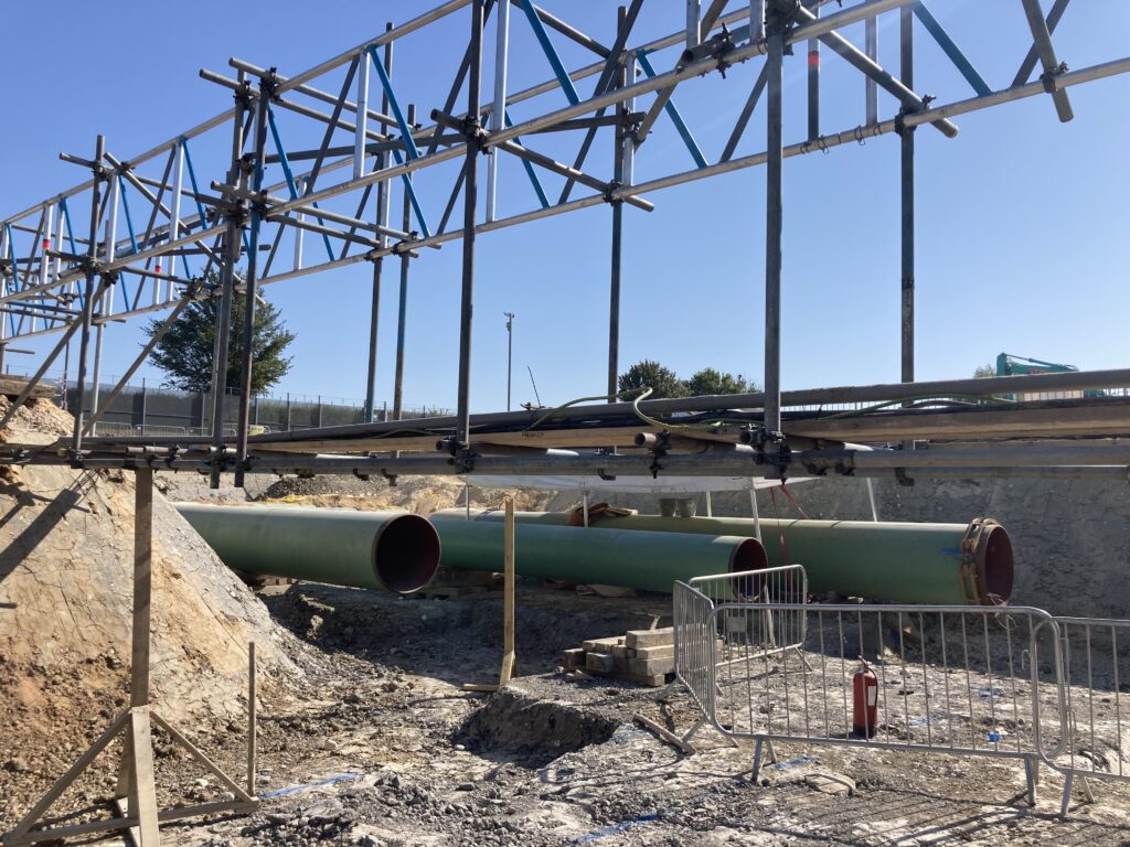 scaffolding for gas pipeline installation in Lincolnshire