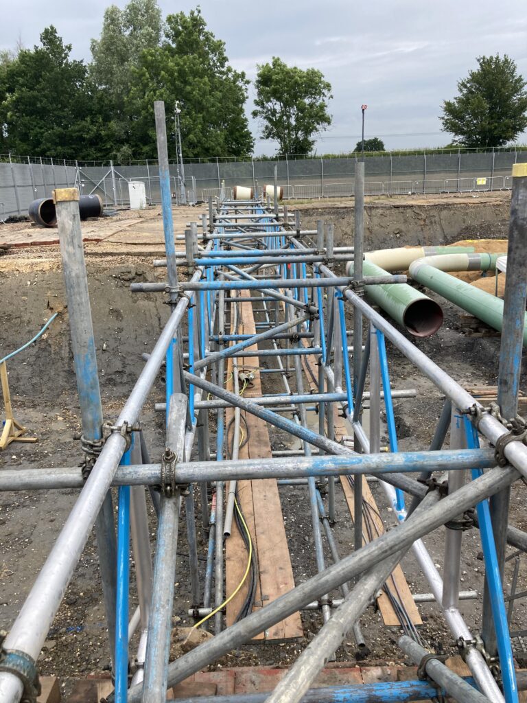 scaffolding for gas pipeline installation in Lincolnshire