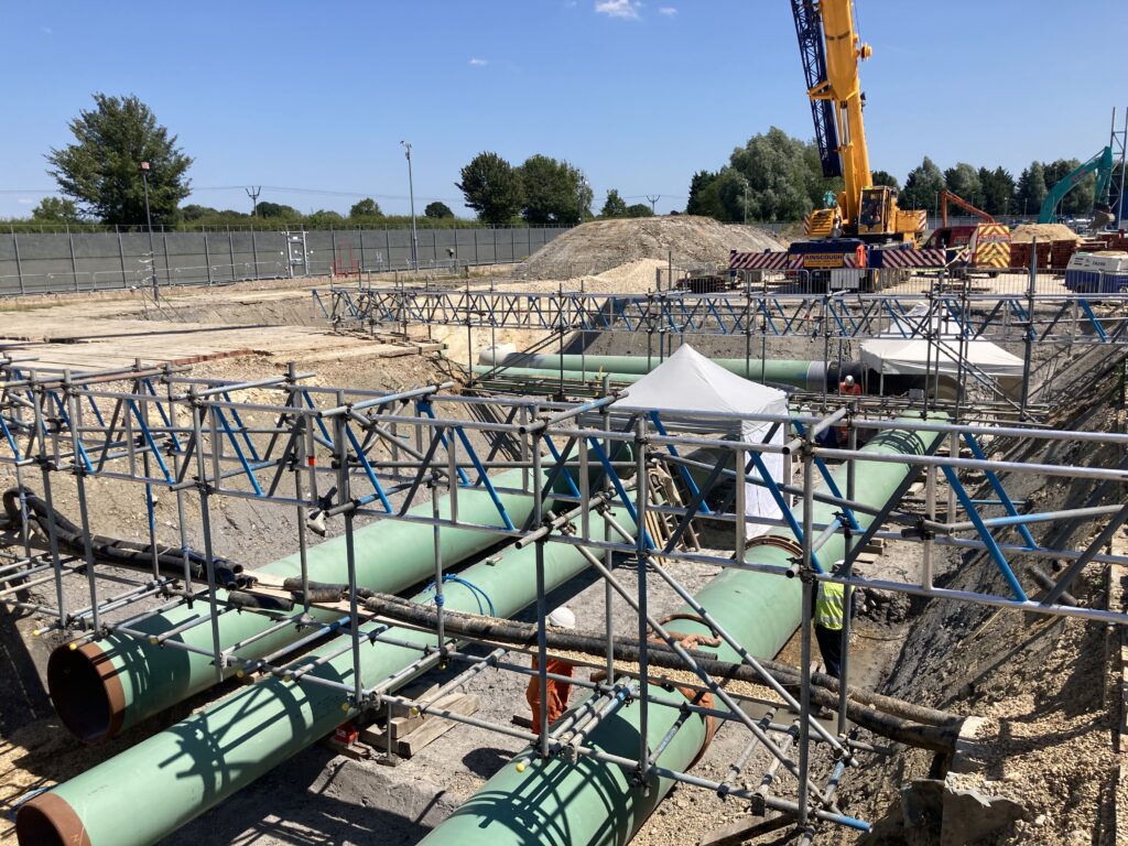 scaffolding for gas pipeline installation in Lincolnshire