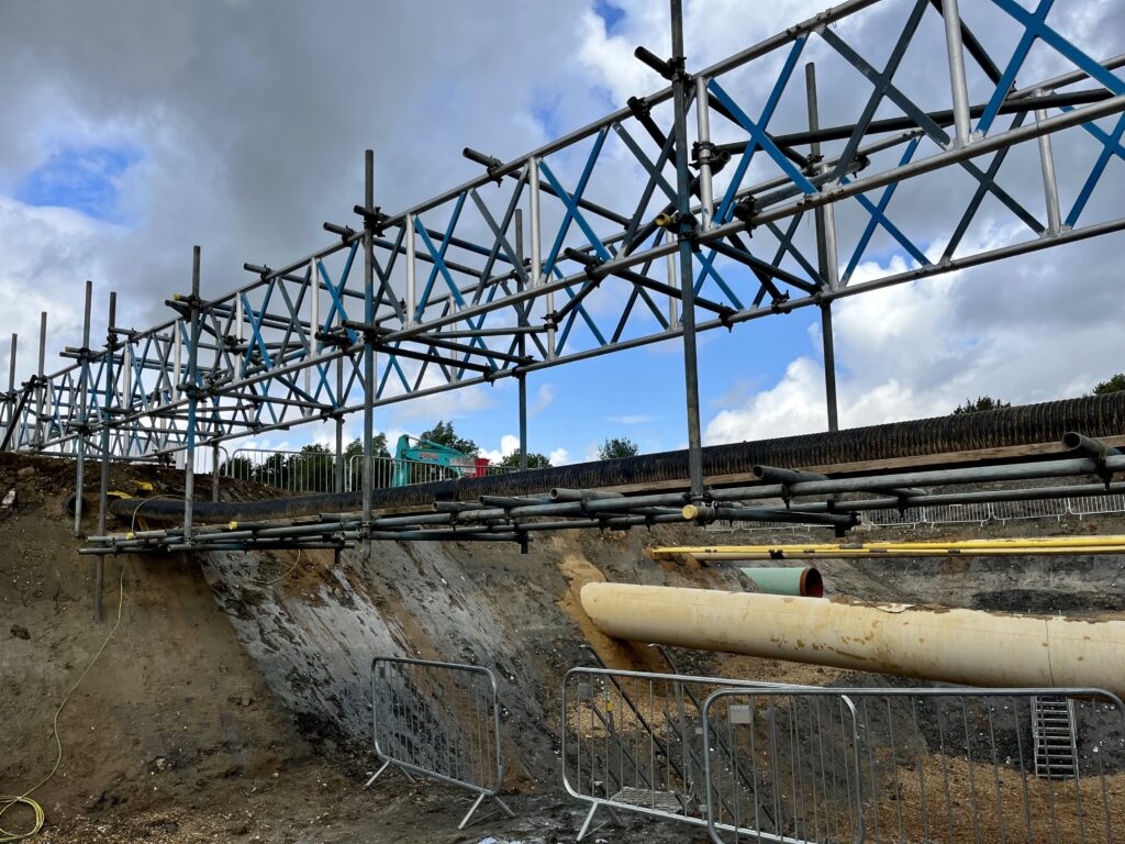 scaffolding for gas pipeline installation in Lincolnshire