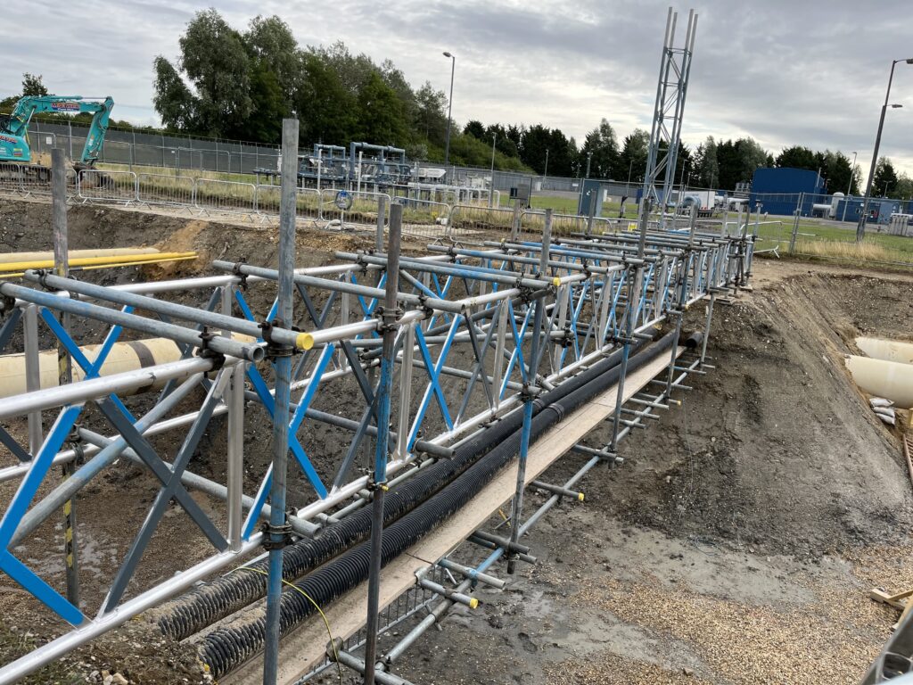 scaffolding for gas pipeline installation in Lincolnshire